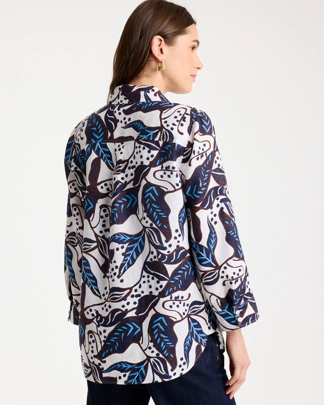 Printed No Iron Linen Shirt - image 3